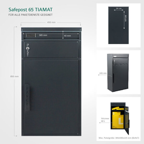 Safepost 65 TIAMAT Paketbriefkasten – Bild 4